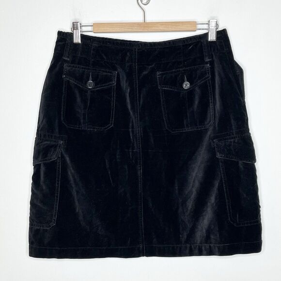 Sundance Velvet Cargo Skirt Black Womens 8 Short Boho Grunge Utility Whimsigoth - Picture 4 of 4